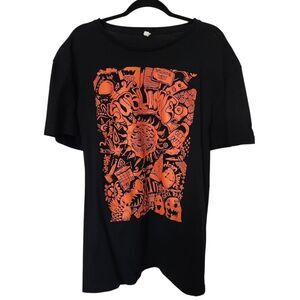 Winn Cloding Unisex Black With Orange SUBLIME Graphic T-Shirt Size XL
